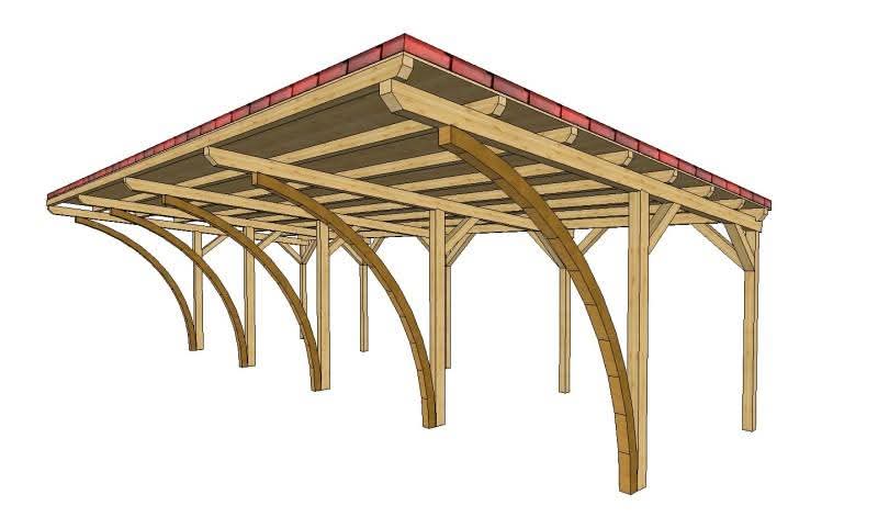 Disegno tecnico con quote di progetto per struttura in legno